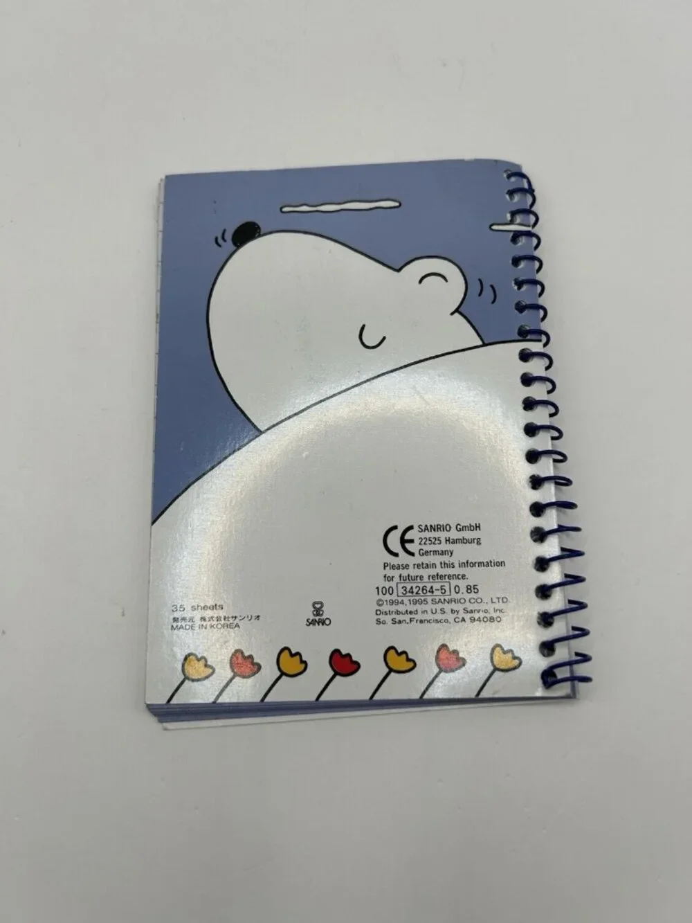 Sanrio 1995 Picke Bicke Spiral Notepad 33 Sheets Vintage Pickebicke Puff Bird
